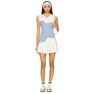 Women's Blue and White Mini Dress